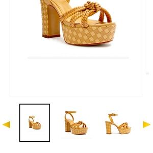 SCHUTZ Tan Platform Sandals with Braided Design, NIB Size 5.5